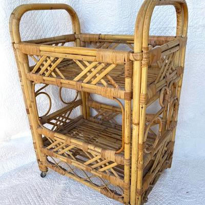 Vintage Bamboo Bar Cart