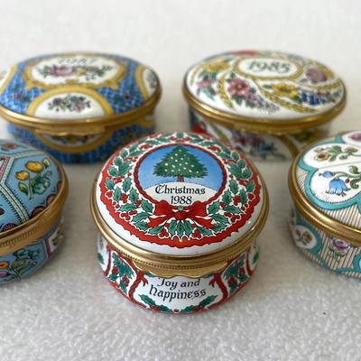 Halcyon Days Enamels Trinket Boxes, 5pcs