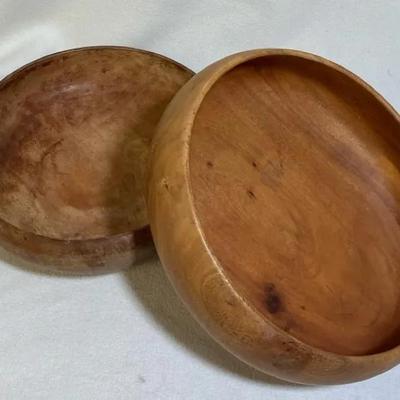 Vintage Kamani Hawaiian Wood Bowls, 2 Pcs