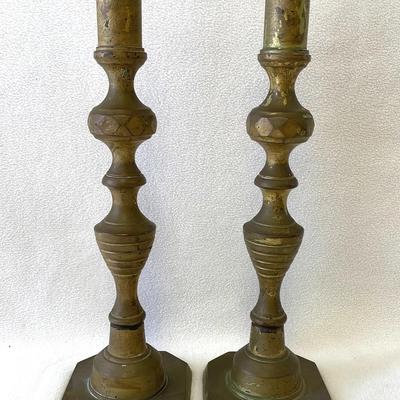 Brass Beehive Candlesticks, 2pcs