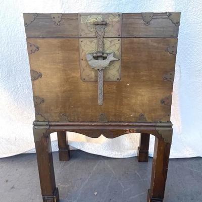 Asian Wood Chest On Stand, Early 20th Century