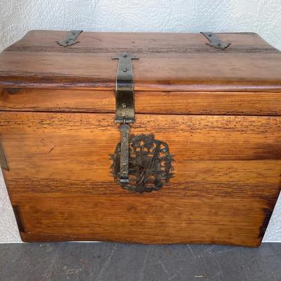 MesoAmerican Wood Trunk, Vintage With Key