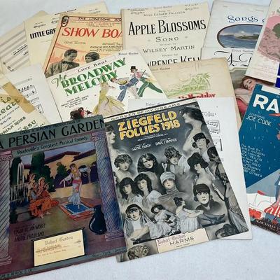 Vintage Sheet Music From Early 20th Century, 16 Pcs