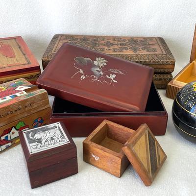 Vintage Wood Boxes, 7pcs