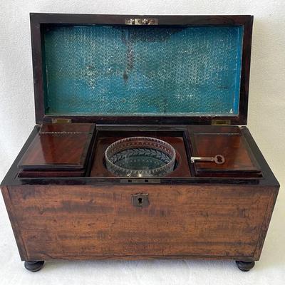Georgian Victorian Mohagany Tea Caddy, Antique