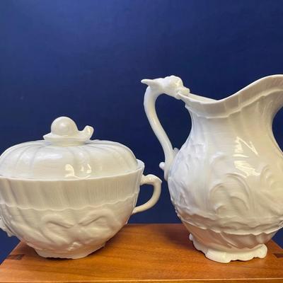 Meissen Swan Service Porcelain Cream And Sugar Set