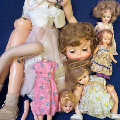 Vintage Doll Collection, Detached Parts, 5 Dolls In Total