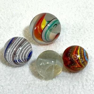 Vintage Glass Marbles, 4 pcs