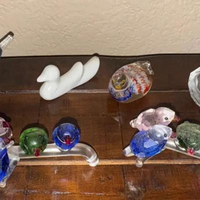 Handbown Glass Bird Collection (One Is Porcelain)