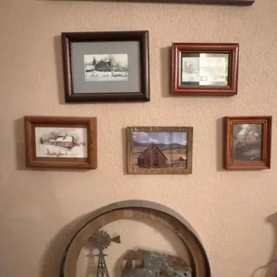 Farm Art (Rustic Metal Farm House, Canvas Barn Print, And Framed Barns (5))