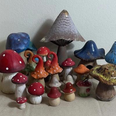 Mushrooms Lot Three (Ceramic And Metal)