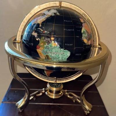 Genetone World Globe On A Brass Stand