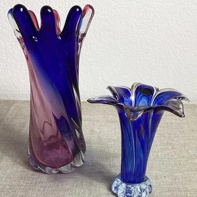 Beautiful Murano Glass Vase And Another Unique Vase