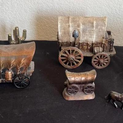 Covered Wagon And Other Metal Decor 