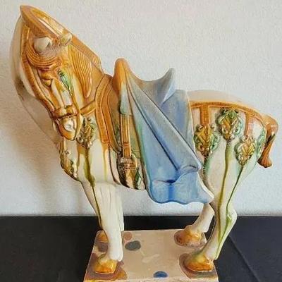 Large Glazed Chinese War Horse