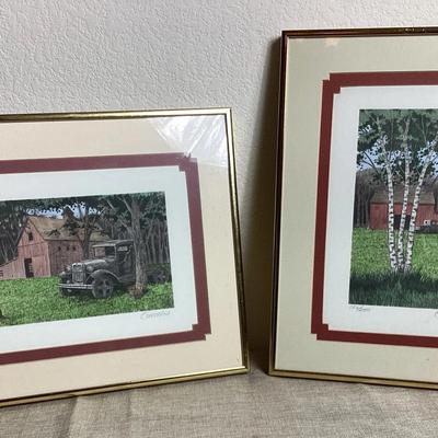 (2) Numbers And Signed  By Coombs Framed Barn Wall Art