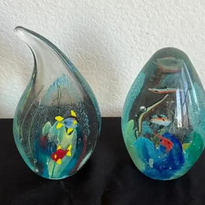 Murano Style Glass Fish Decor (2)