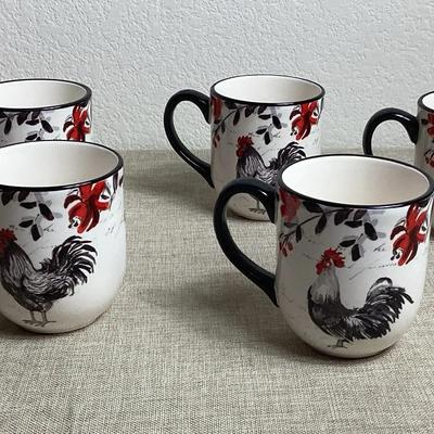 Cracker Barrel Rooster Mugs (5)