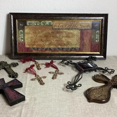 “Fruit Of The Spirit “Framed Artwork and a Collection Crosses