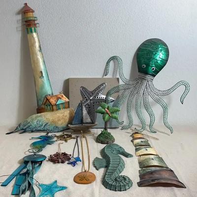 Octopus, Seahorse, Lighthouse Wall Hanging Bathroom Decor