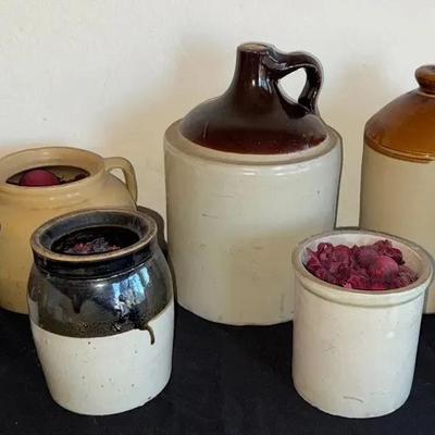 Vintage Stoneware Crocks (7)