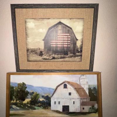 Two Rustic Barn Pictures,  Decor
