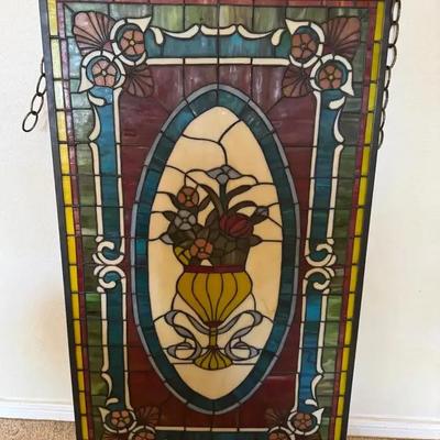 Vintage Stained Glass Hanging Piece