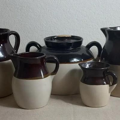 Glossy Dark Brown Stoneware Set