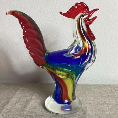 Multi Colored Glass Rooster