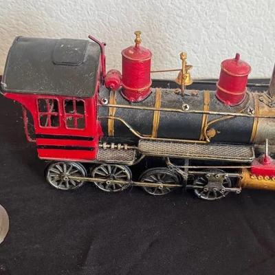 Metal Decorative Train, And Vintage Dinner Bell