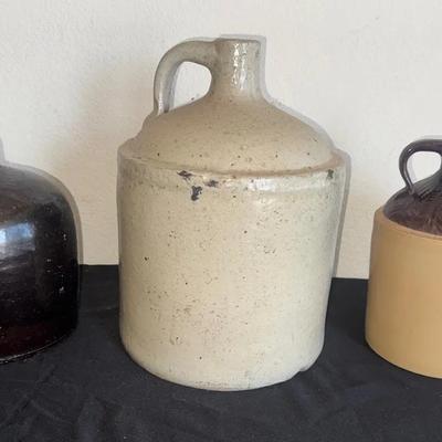 Vintage Stoneware Collectible Jugs (3)
