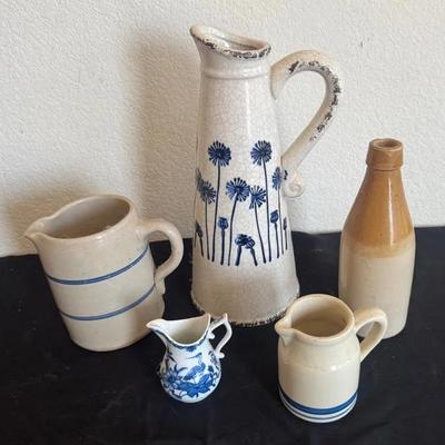 Vintage Stoneware Pottery Pitchers (Campion & Woodhouse Made in England And More)