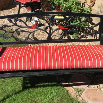 Red Bird Outdoor Bench