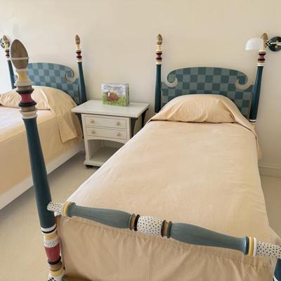 Custom twin beds hand painted