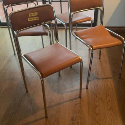 BM205 Chrome and Faux Leather Dining Chairs 