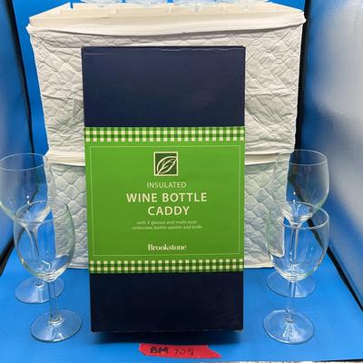 BM709 Wine Glass Galore and Brookstone Insulated Wine Bottle Caddy