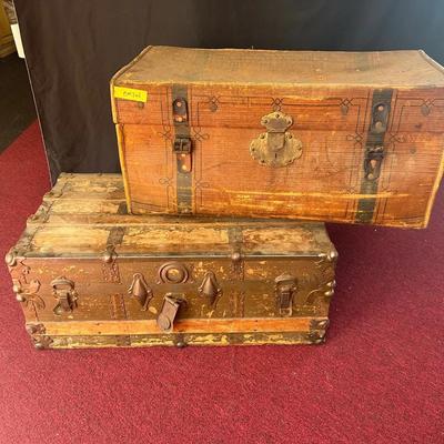 BM214 Collectible Wood Travel Trunks
