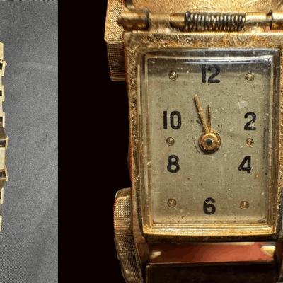 14K Gold Vintage Wristwatch | Rectangular Face | 46.83g Total Weight 