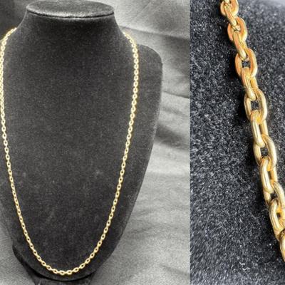 14K Yellow Gold 22” Chain | Solid Link Design | 13.77g Total Weight