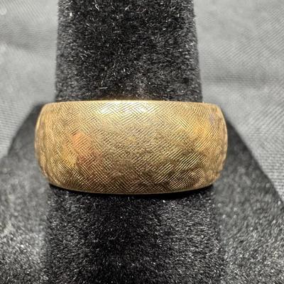 14K Yellow Gold Wide Band Ring | Textured Finish | Size 8 | Total Weight 7.01g