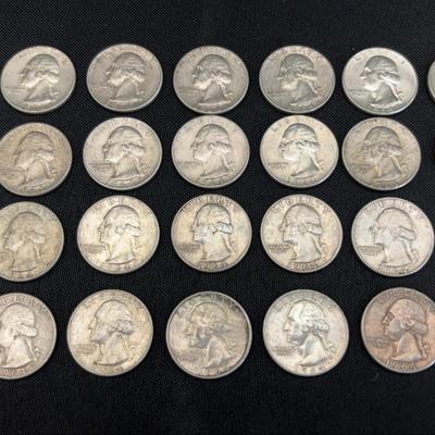 Washington Silver Quarters | 1964 | 28 Coins | Lot #1