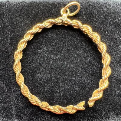 14K Gold Twisted Rope Pendant Frame | 7.71g | Evaluated by Jeweler 