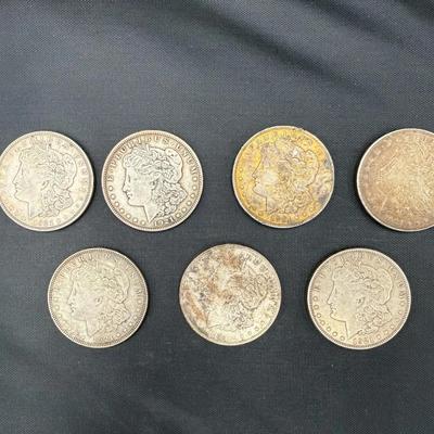 Morgan Silver Dollars | 1921 (6-P, 1-D) | 7 Coins