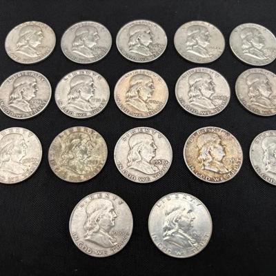 Franklin Silver Half Dollars | 1951–1963 | 17 Coins