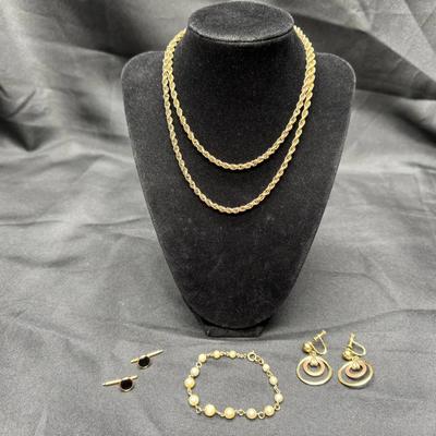 Gold-Filled Jewelry Set | 1/20 12K & 14K | Necklace, Bracelet, Earrings & Cufflinks