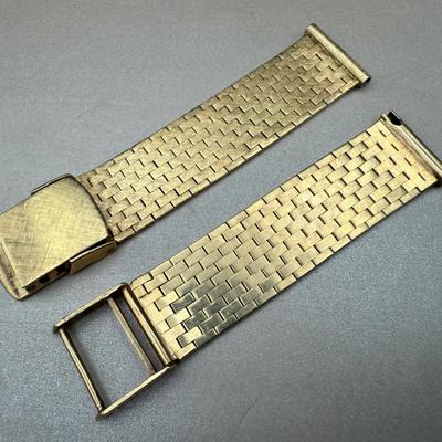 14K Gold Watch Bands | Textured Basket-Weave | Total Weight 31.99g | Professionally Evaluated