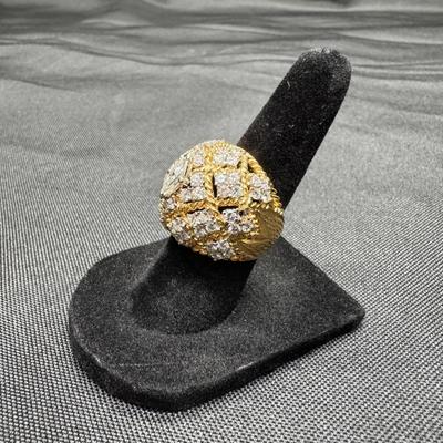 18K Gold Cocktail Ring | 0.50ct Marquise Center & ~2ct Diamond Accents | TW 13.19g
