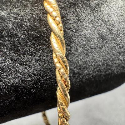 14K Gold Bangle | Twisted Rope Design #2 | 11.27g | Stamped 14K
