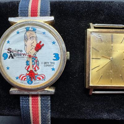 Vintage Juvenia Swiss Watch & 1970s “Spiro Agnew” Novelty Watch | Dirty Time Co.