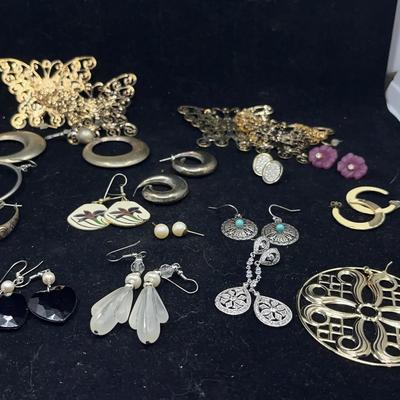 Lot of Costume Jewelry Earrings 10 Pairs